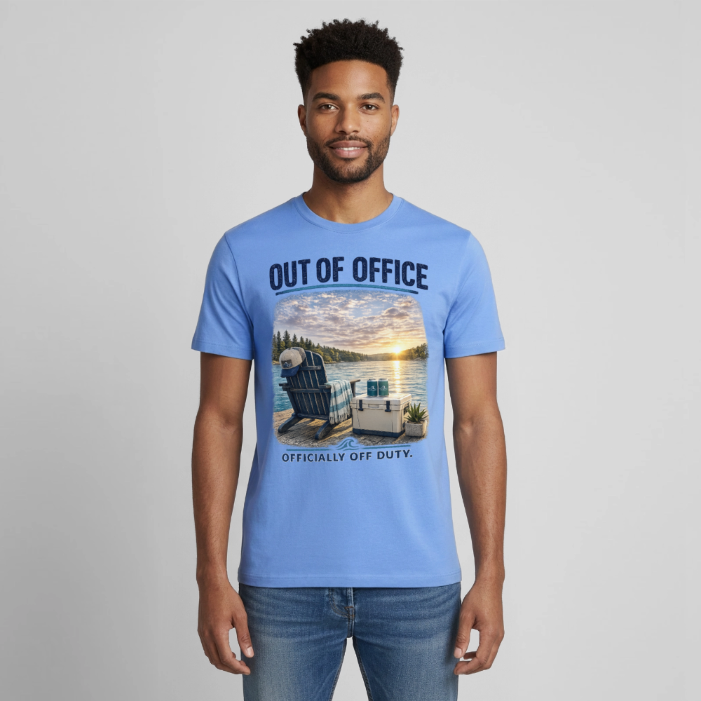 Out of Office™ Lake Life T-Shirt | Officially Off Duty™ - carolina blue