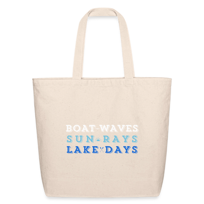 Boat Waves, Sun Rays, Lake Days Canvas Tote - natural