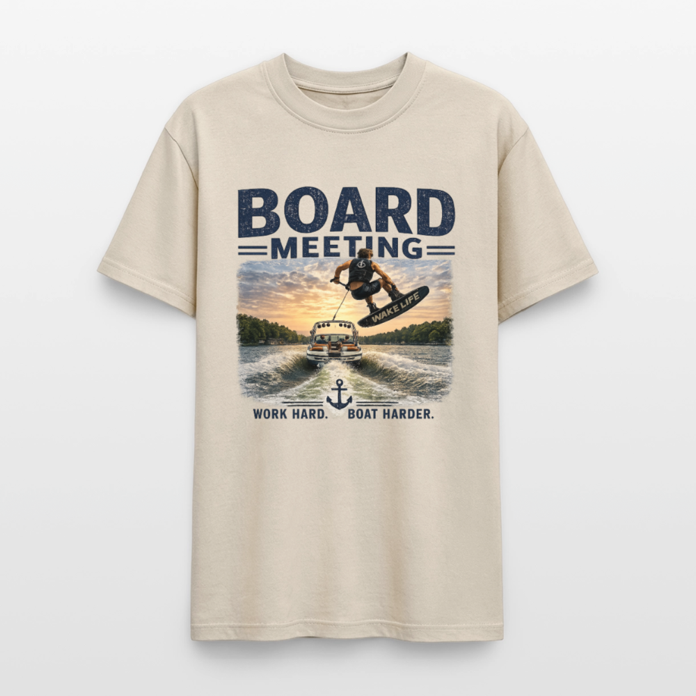 Board Meeting™ Wakeboarding Tee - Unisex Wakeboarding T-Shirt - Sand