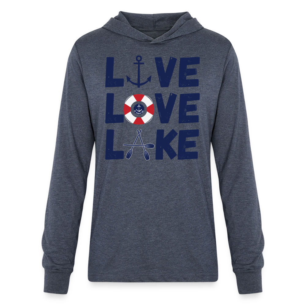 Live Love Lake Lightweight Hooded T-Shirt - heather navy