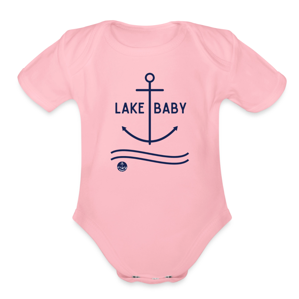 Anchor Lake Onesie for Infant, Nautical Onesie for Baby - light pink
