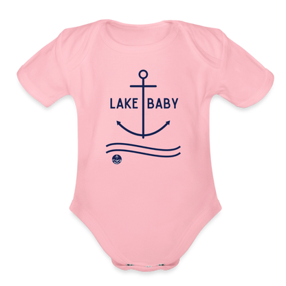 Anchor Lake Onesie for Infant, Nautical Onesie for Baby - light pink