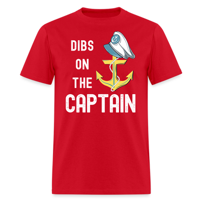 Dibs on the Captain Unisex Super Soft Tee - red