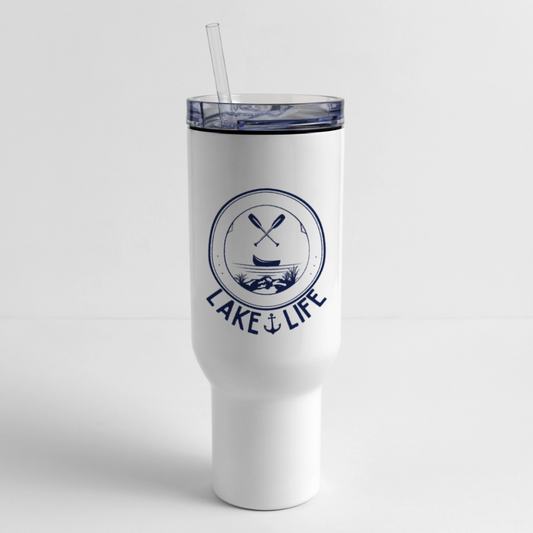 Lake Life 40 oz Travel Tumbler - white