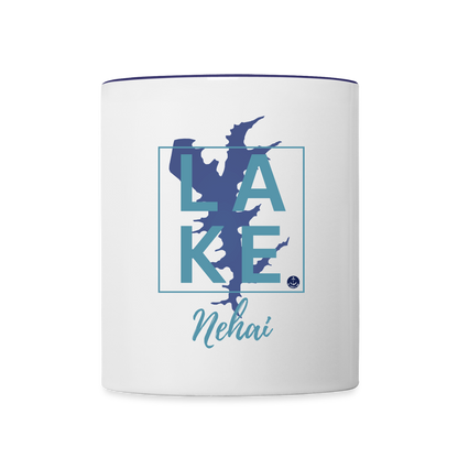 Lake Nehai Coffee Mug - white/cobalt blue