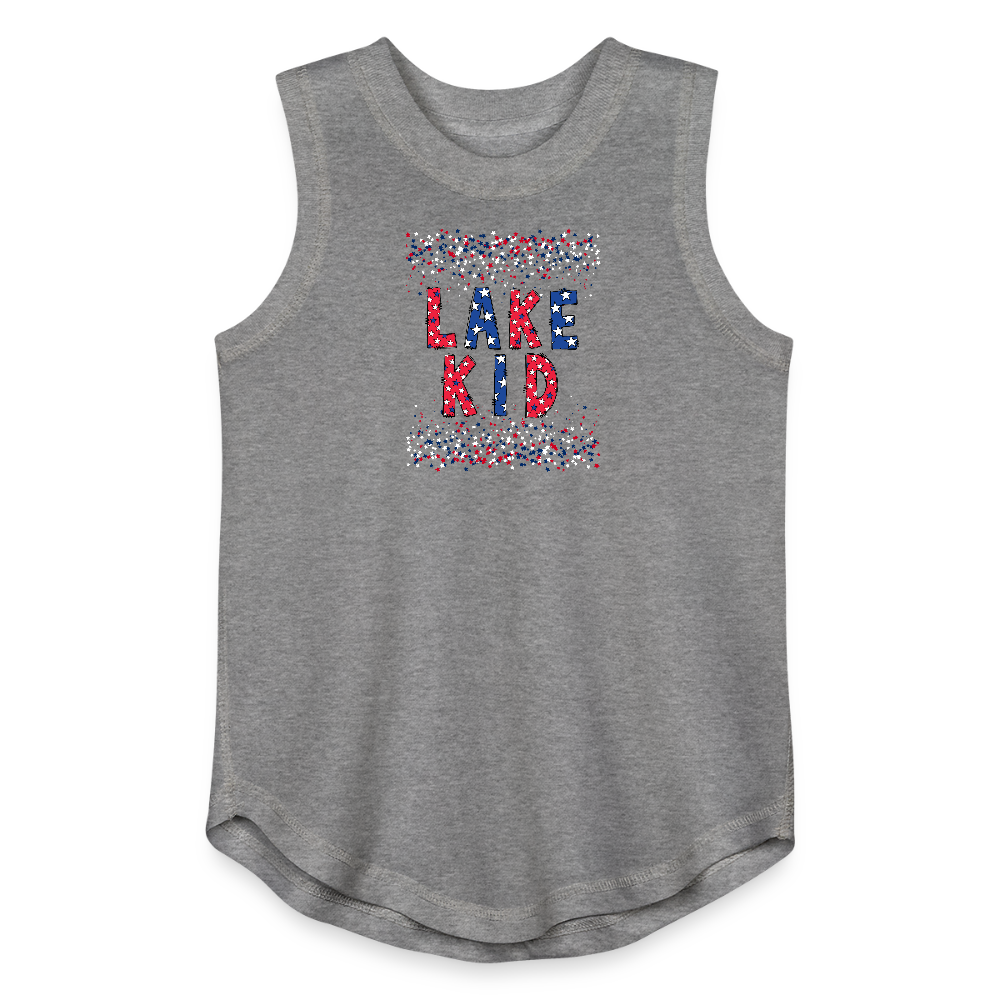 Lake Kid – Girls’ Patriotic Tank - granite heather 