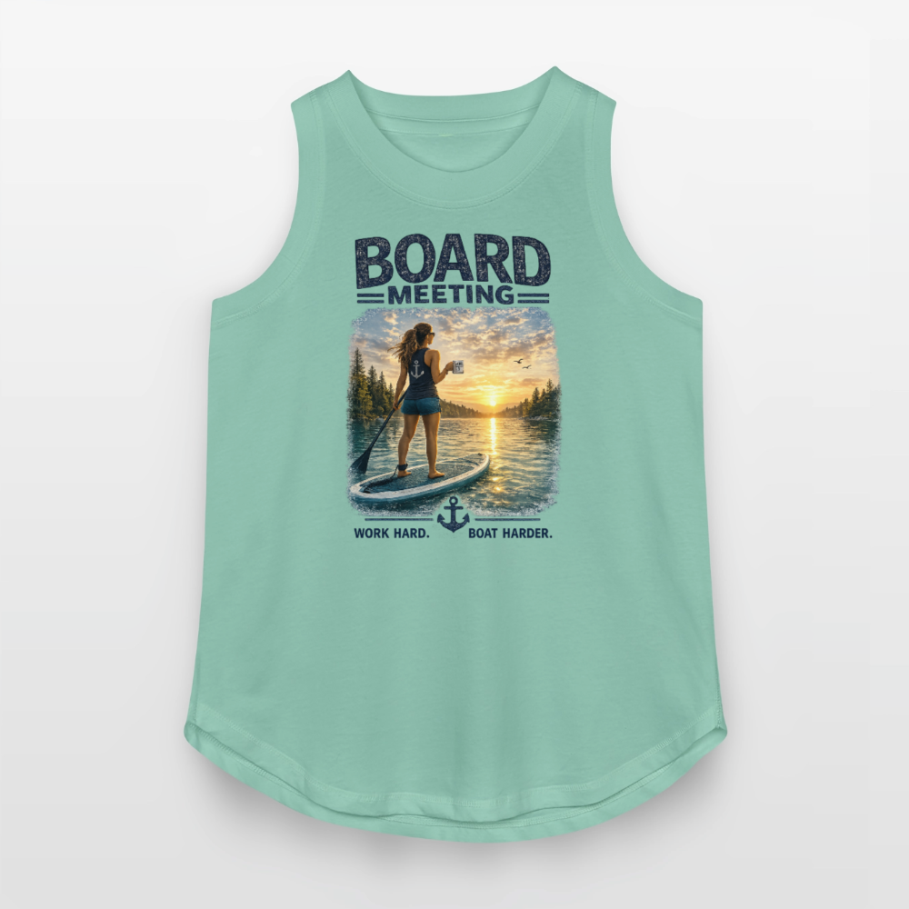 Board Meeting™ Women's Paddleboard Tank Top | Work Hard. Boat Harder.™ - saltwater