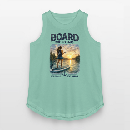 Board Meeting™ Women's Paddleboard Tank Top | Work Hard. Boat Harder.™ - saltwater
