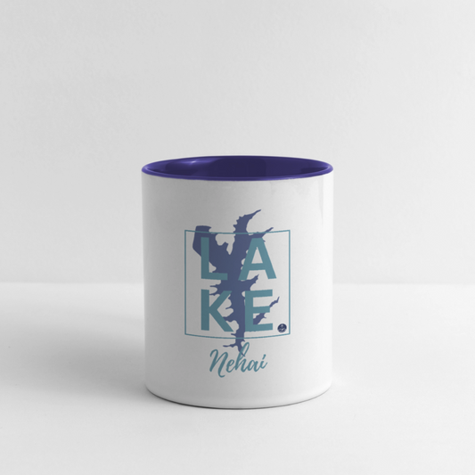 Lake Nehai Coffee Mug - white/cobalt blue