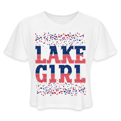 Lake Girl – Women’s Patriotic Crop Tee - white