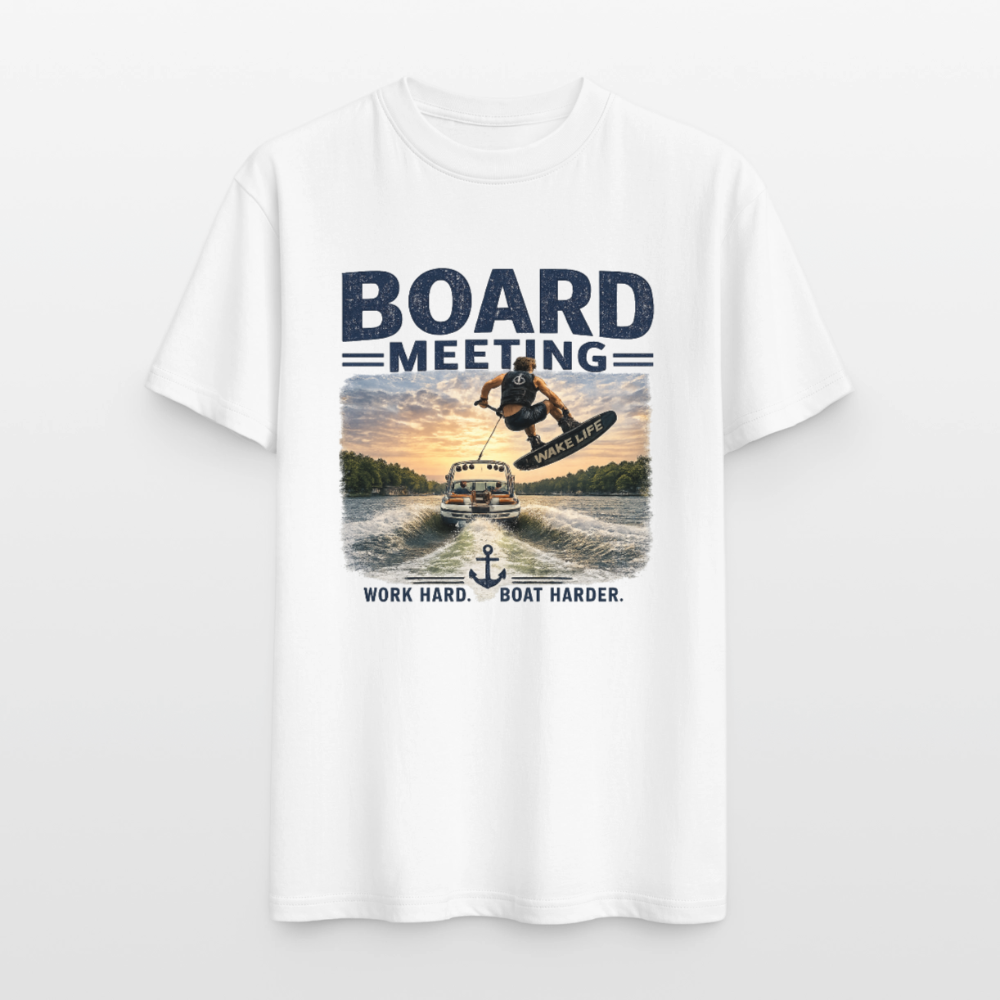 Board Meeting™ Wakeboarding Tee - Unisex Wakeboarding T-Shirt - white