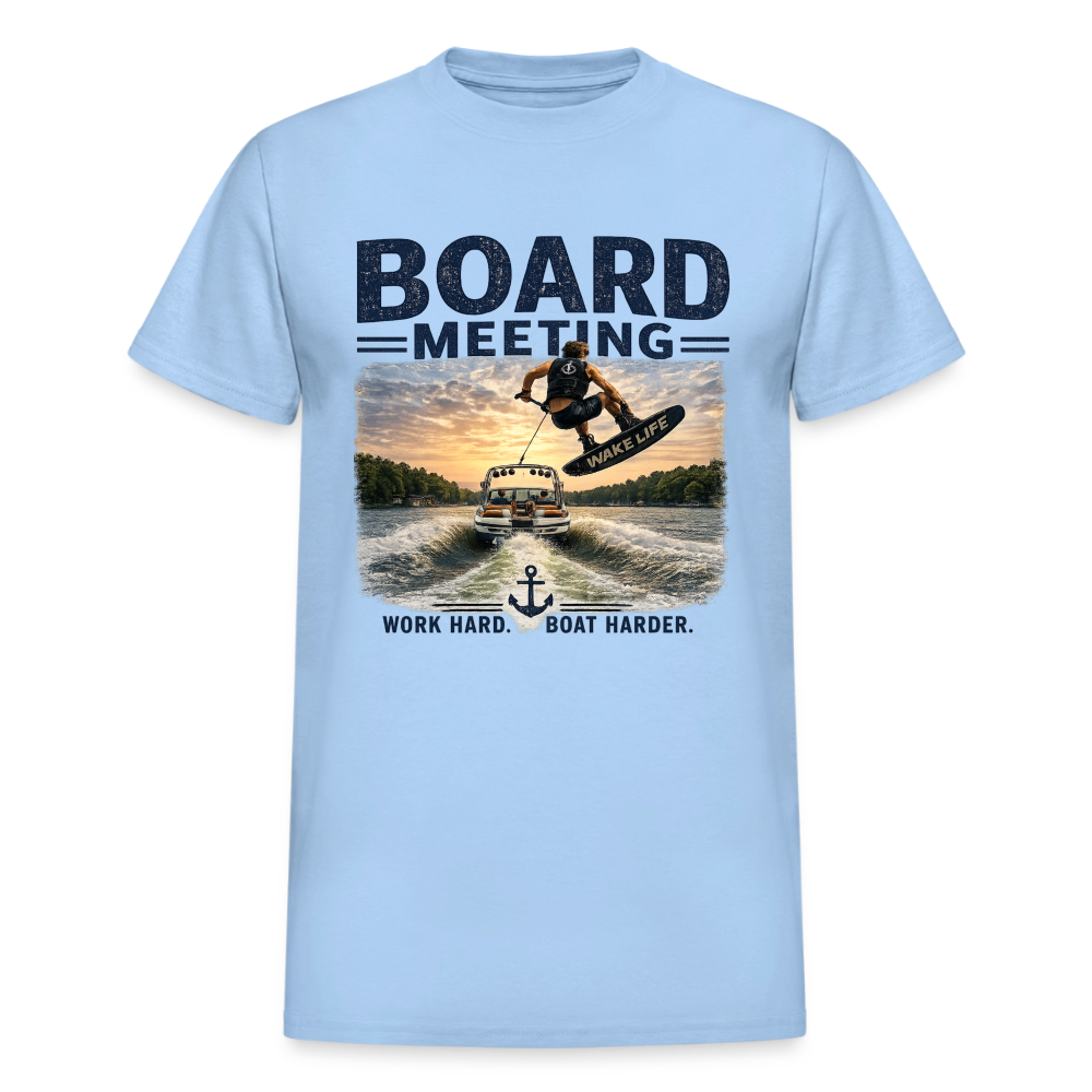 Board Meeting™ Wakeboarding Tee - Unisex Wakeboarding T-Shirt - light blue
