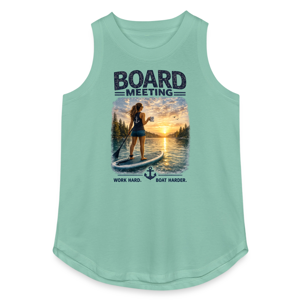 Board Meeting™ Women's Paddleboard Tank Top | Work Hard. Boat Harder.™ - saltwater