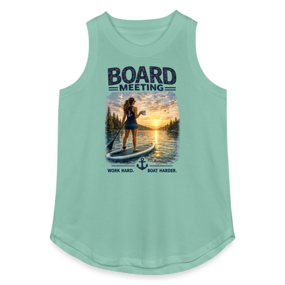 Board Meeting™ Women's Paddleboard Tank Top | Work Hard. Boat Harder.™ - saltwater
