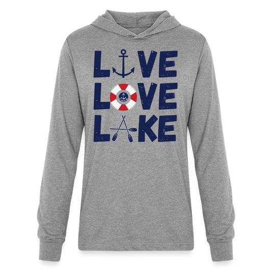 Live Love Lake Lightweight Hooded T-Shirt - heather grey