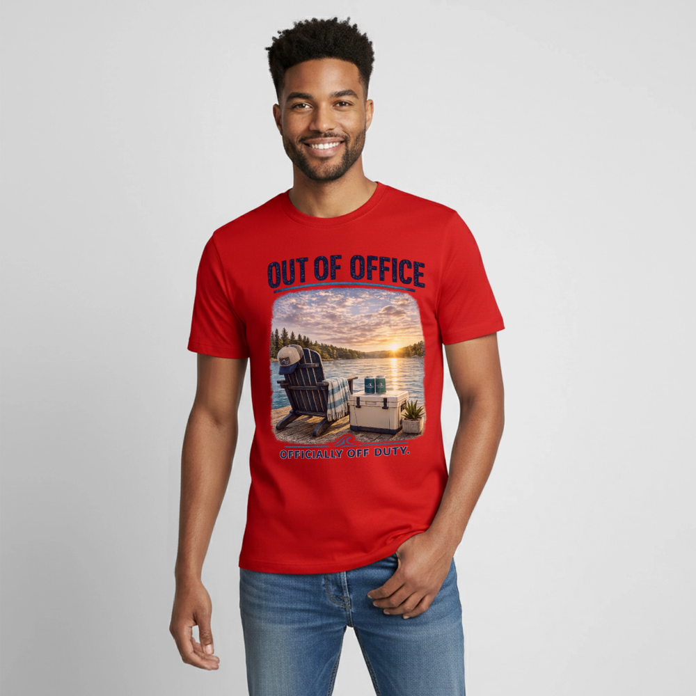 Out of Office™ Lake Life T-Shirt | Officially Off Duty™ - red