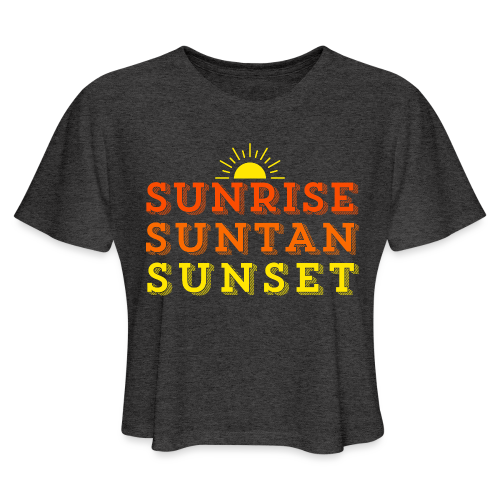 Sunrise Suntan Sunset Women's Crop Tee - deep heather