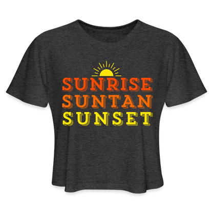 Sunrise Suntan Sunset Women's Crop Tee - deep heather