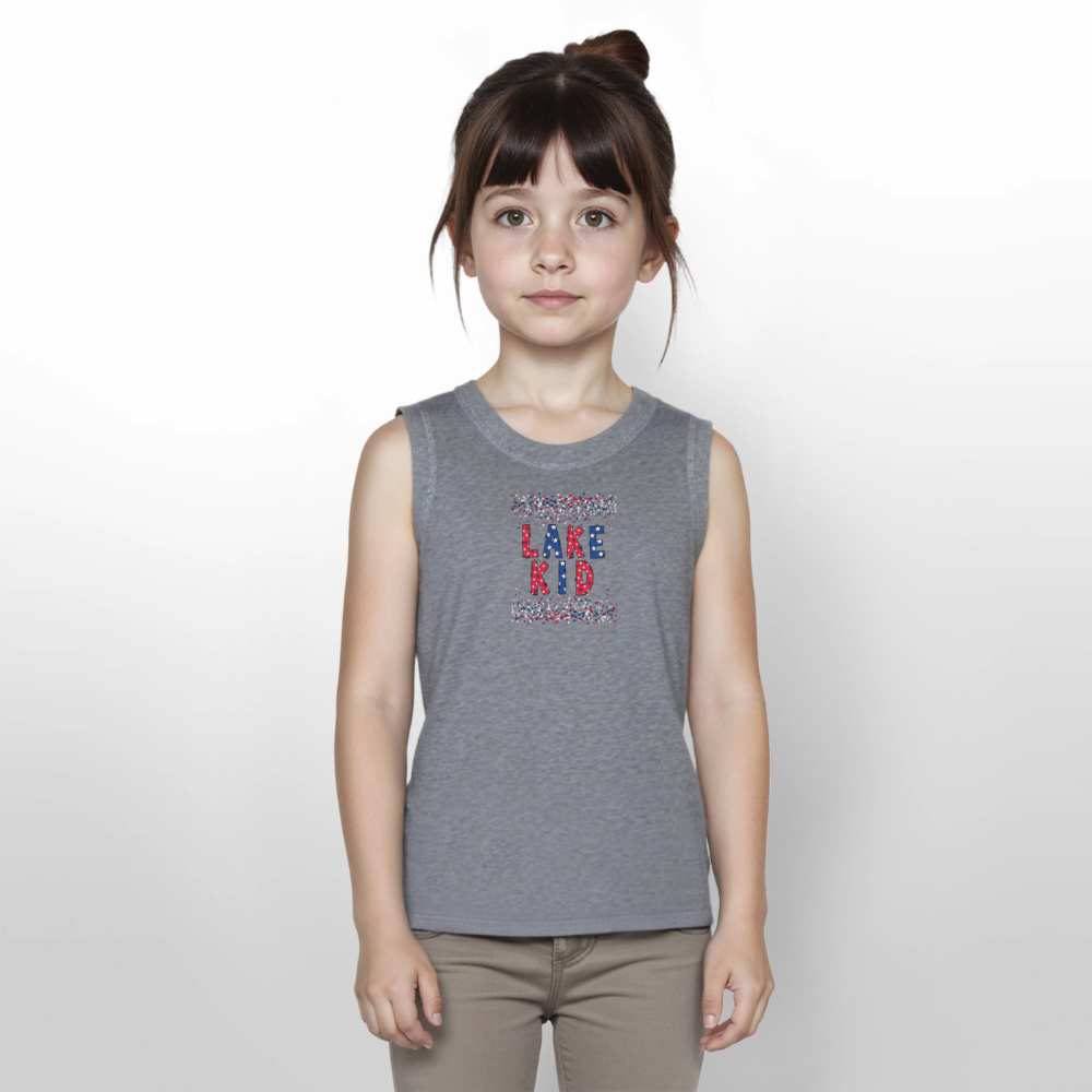 Lake Kid – Girls’ Patriotic Tank - granite heather 