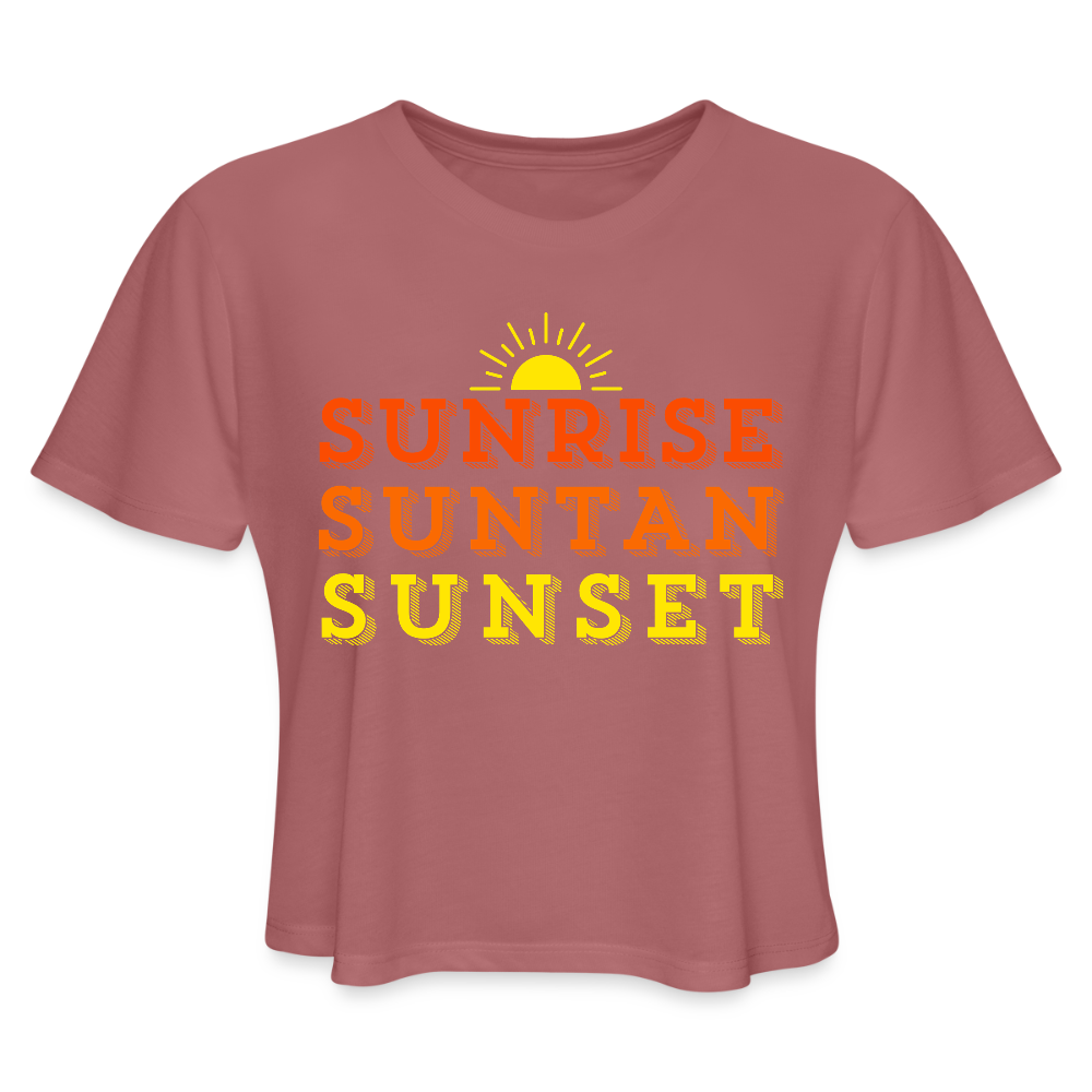 Sunrise Suntan Sunset Women's Crop Tee - mauve