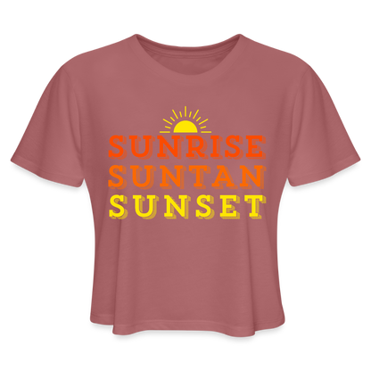 Sunrise Suntan Sunset Women's Crop Tee - mauve