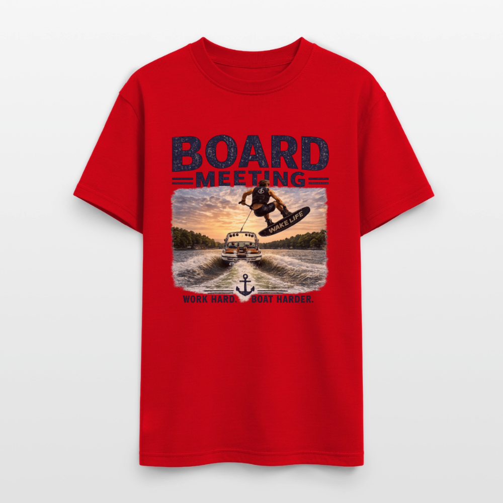 Board Meeting™ Wakeboarding Tee - Unisex Wakeboarding T-Shirt - red