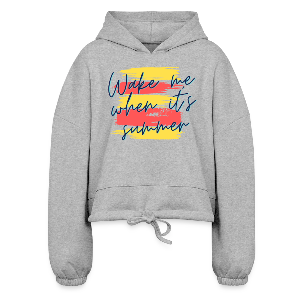 Wake Me When It’s Summer Women’s Cropped Hoodie - heather gray