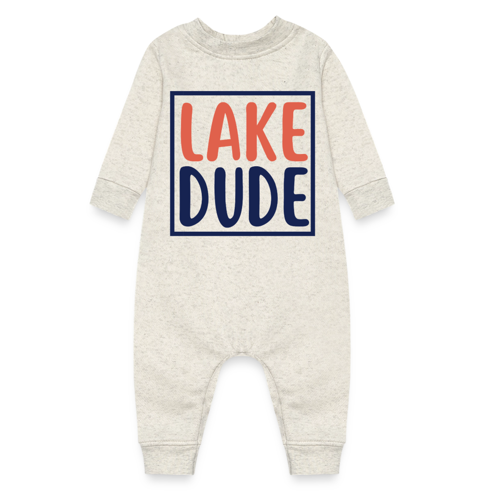 Lake Dude™ Baby Fleece Romper - heather oatmeal