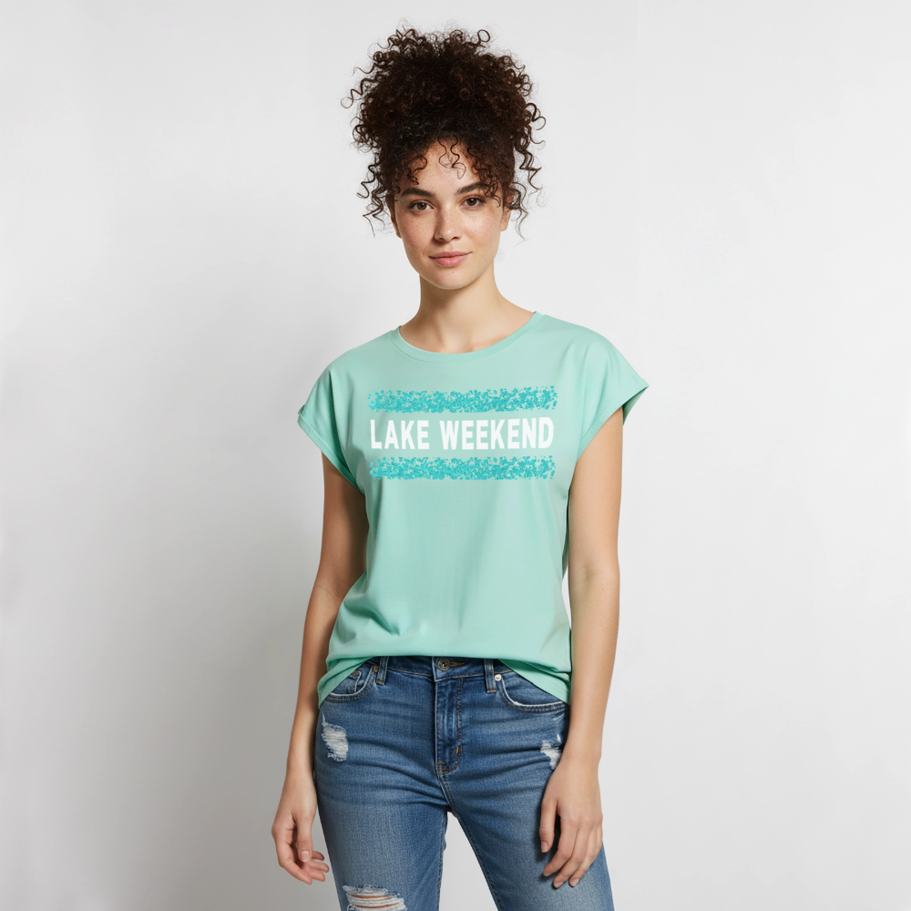 Lake Weekend Bubble Stripe Tee - Ladies Fit - mint