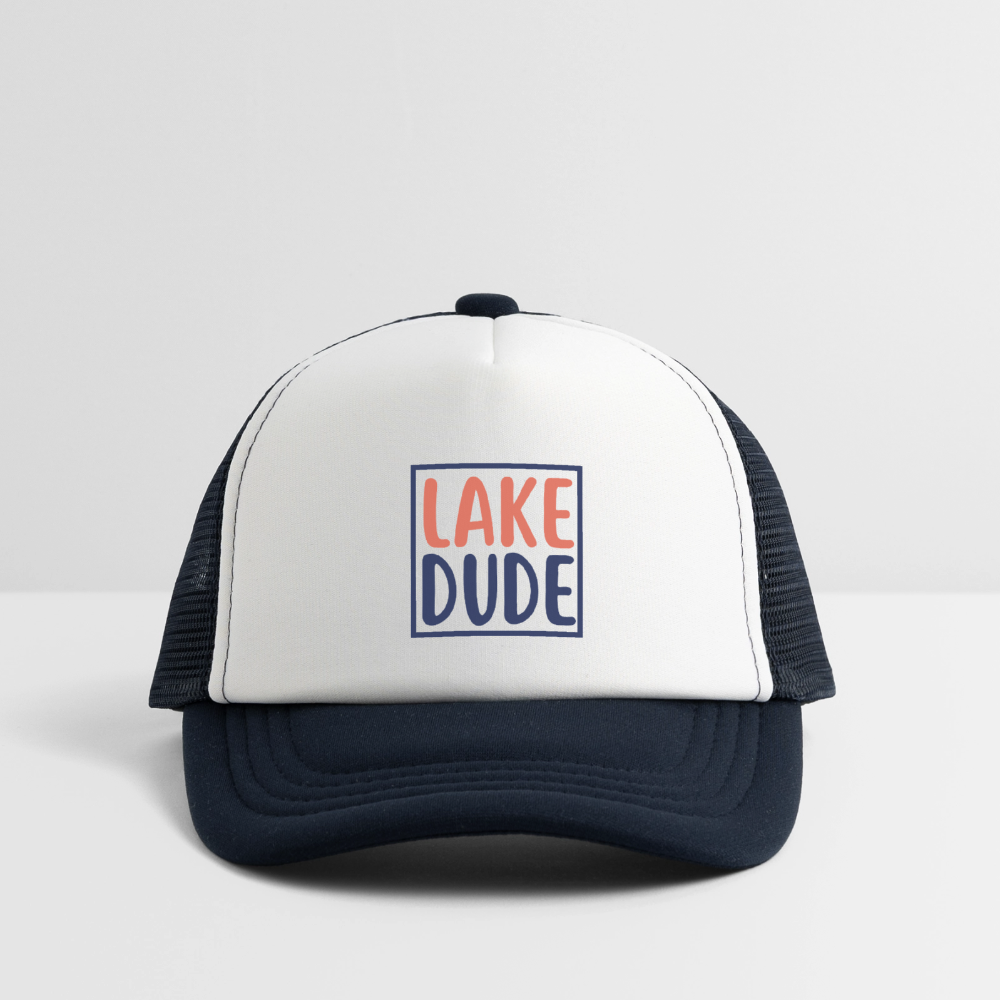 Lake Dude™ Youth Trucker Hat - white/navy