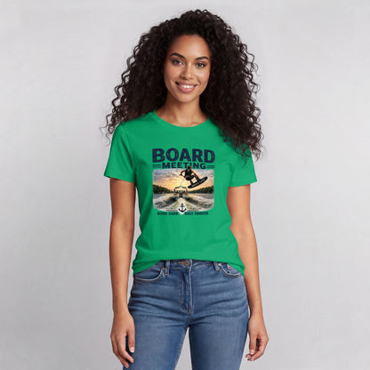 Board Meeting™ Wakeboarding Tee - Unisex Wakeboarding T-Shirt - irish green