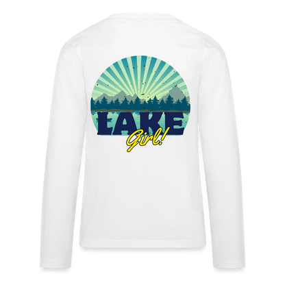 Lake Girl Long Sleeve T-Shirt for Kids, Lake Tee - white