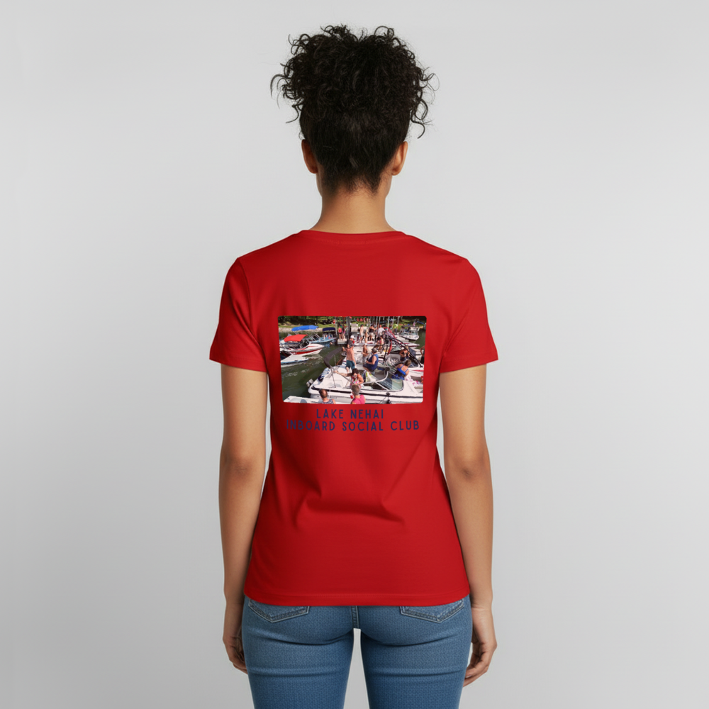Lake Nehai Inboard Social Club T-Shirt - Unisex Sizing - red