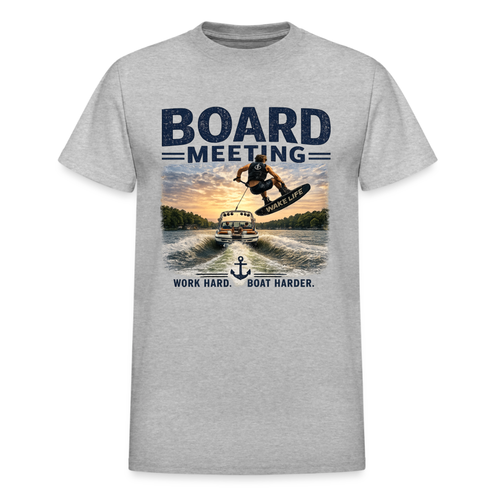 Board Meeting™ Wakeboarding Tee - Unisex Wakeboarding T-Shirt - heather gray