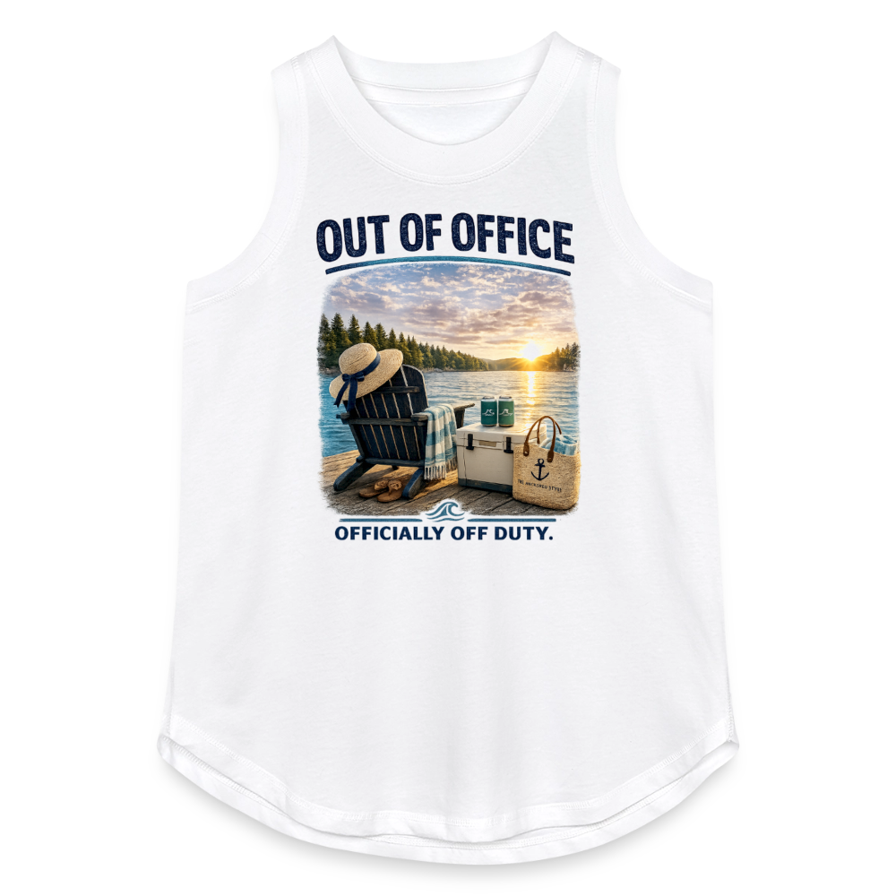 Out of Office™ Women's Lake Life Tank | Officially Off Duty™ - white