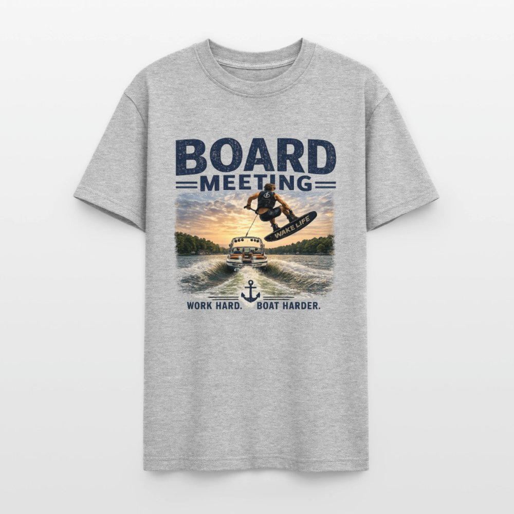 Board Meeting™ Wakeboarding Tee - Unisex Wakeboarding T-Shirt - heather gray