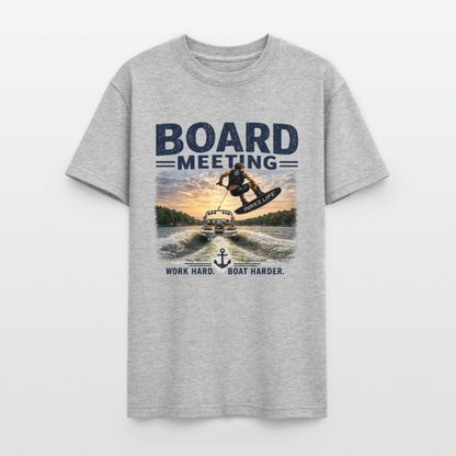 Board Meeting™ Wakeboarding Tee - Unisex Wakeboarding T-Shirt - heather gray
