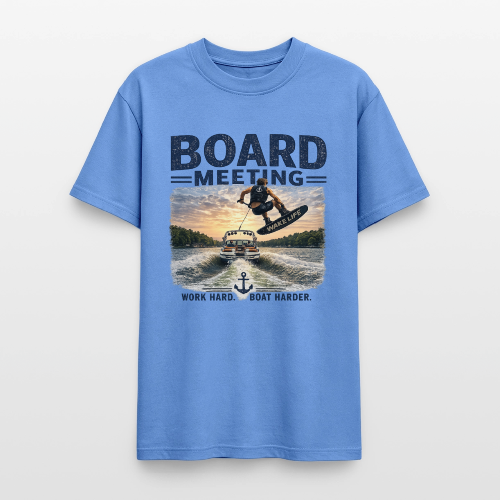 Board Meeting™ Wakeboarding Tee - Unisex Wakeboarding T-Shirt - carolina blue