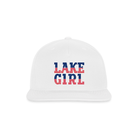 Lake Girl – Patriotic Snapback Hat - white