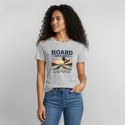Board Meeting™ Wakeboarding Tee - Unisex Wakeboarding T-Shirt - heather gray