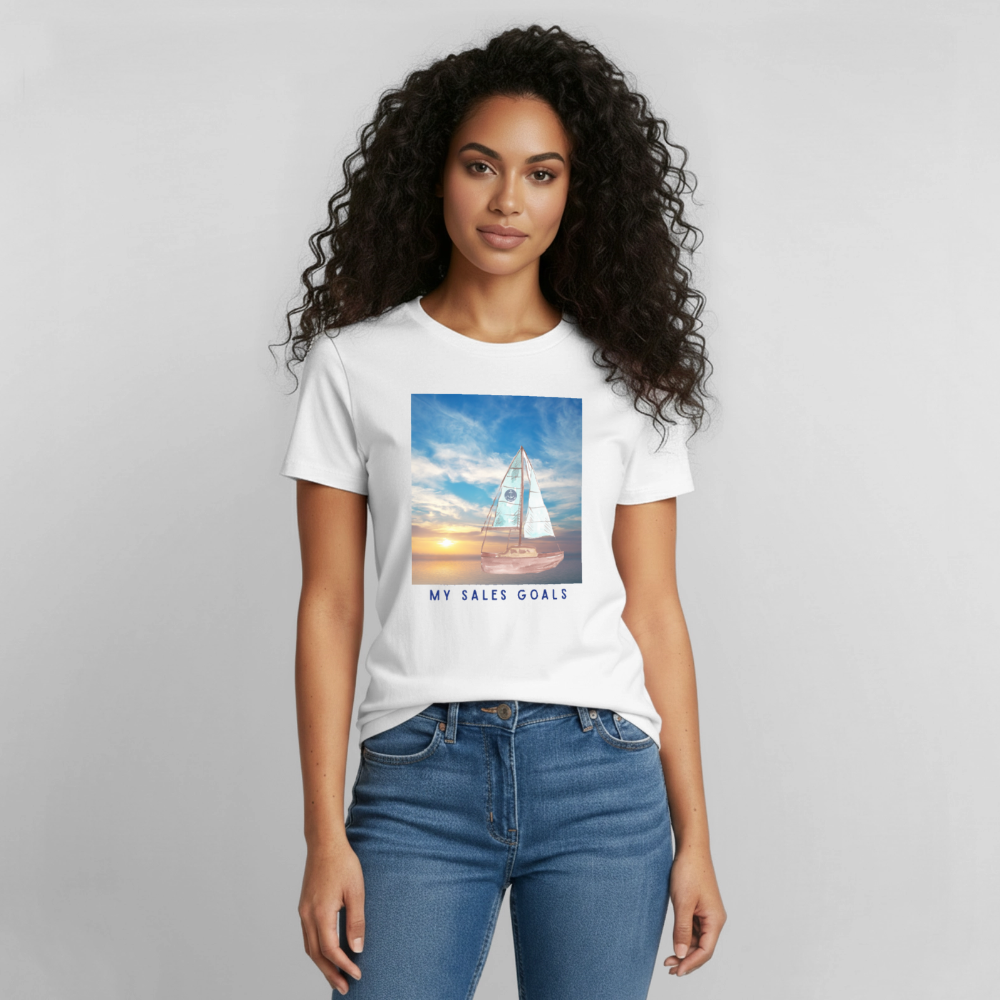 My Sales Goals Sunset Sail Tee - Unisex Sizing - white
