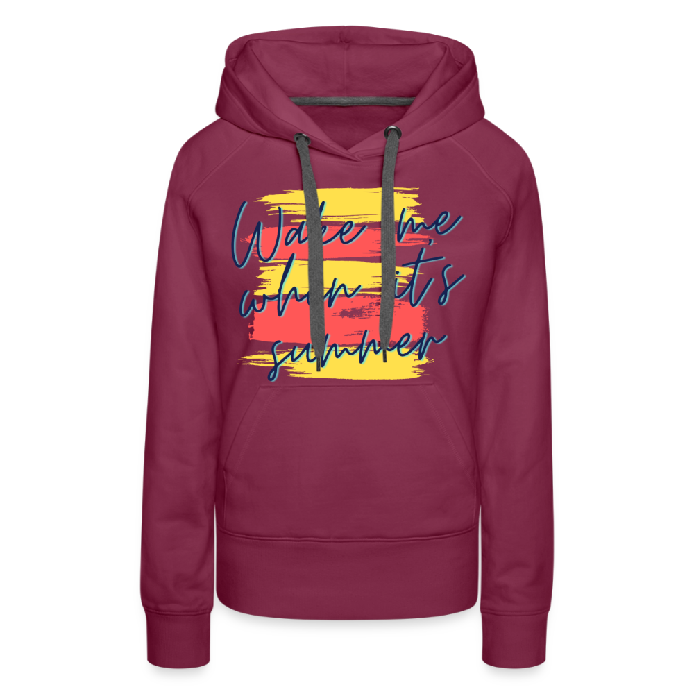 Wake Me When Its Summer Midweight Women's Hoodie | Sweatshirt for Lake Lovers - burgundy