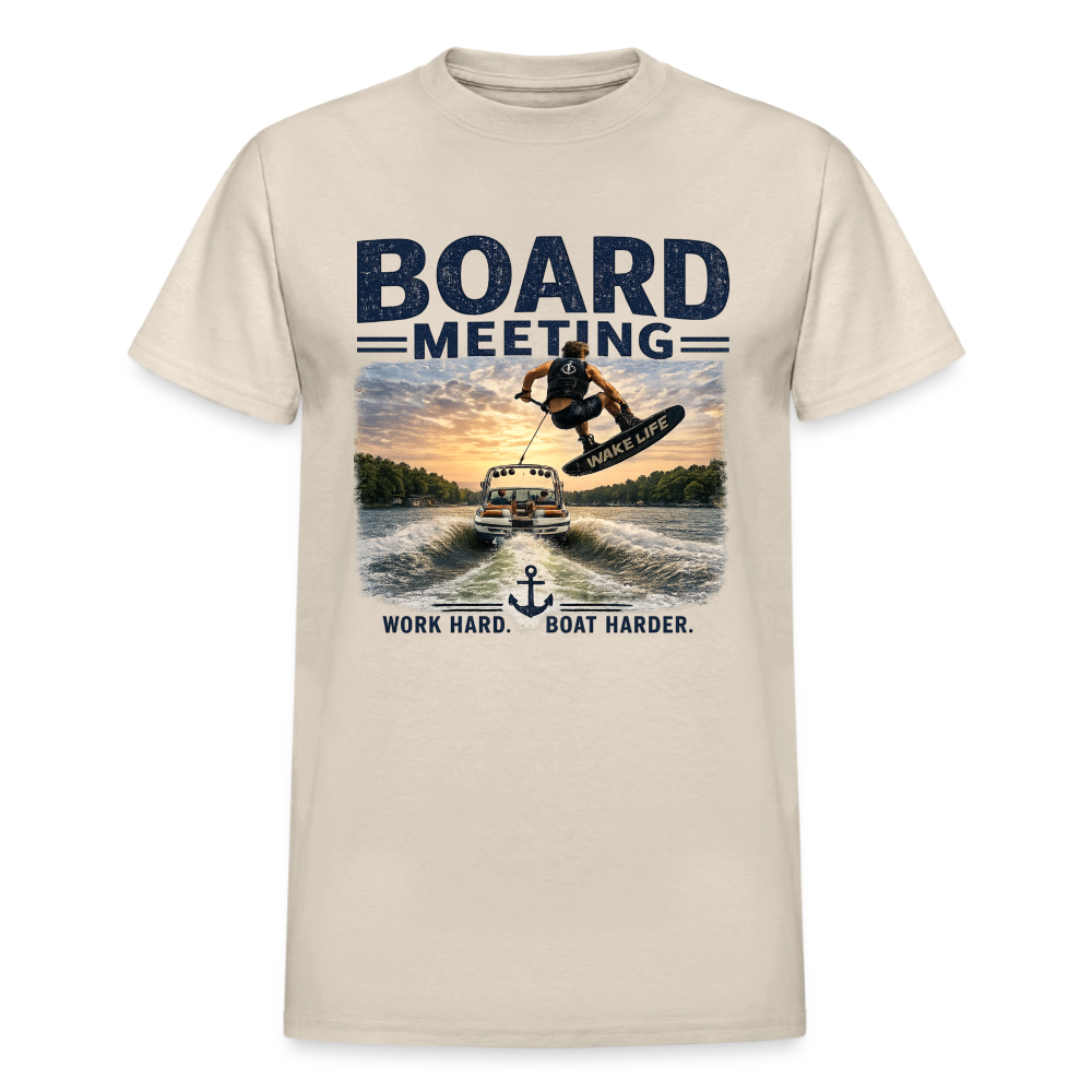 Board Meeting™ Wakeboarding Tee - Unisex Wakeboarding T-Shirt - Sand