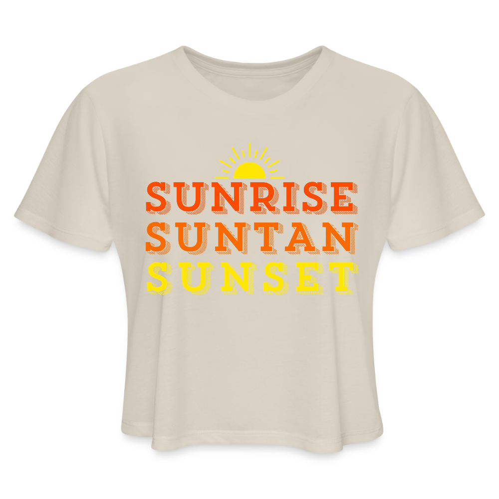 Sunrise Suntan Sunset Women's Crop Tee - dust