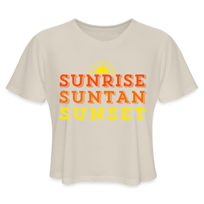 Sunrise Suntan Sunset Women's Crop Tee - dust