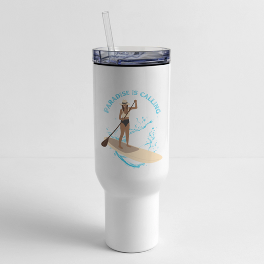 Paddle Boarding 40 oz Travel Tumbler - white