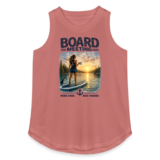 Board Meeting™ Women's Paddleboard Tank Top | Work Hard. Boat Harder.™ - mauve