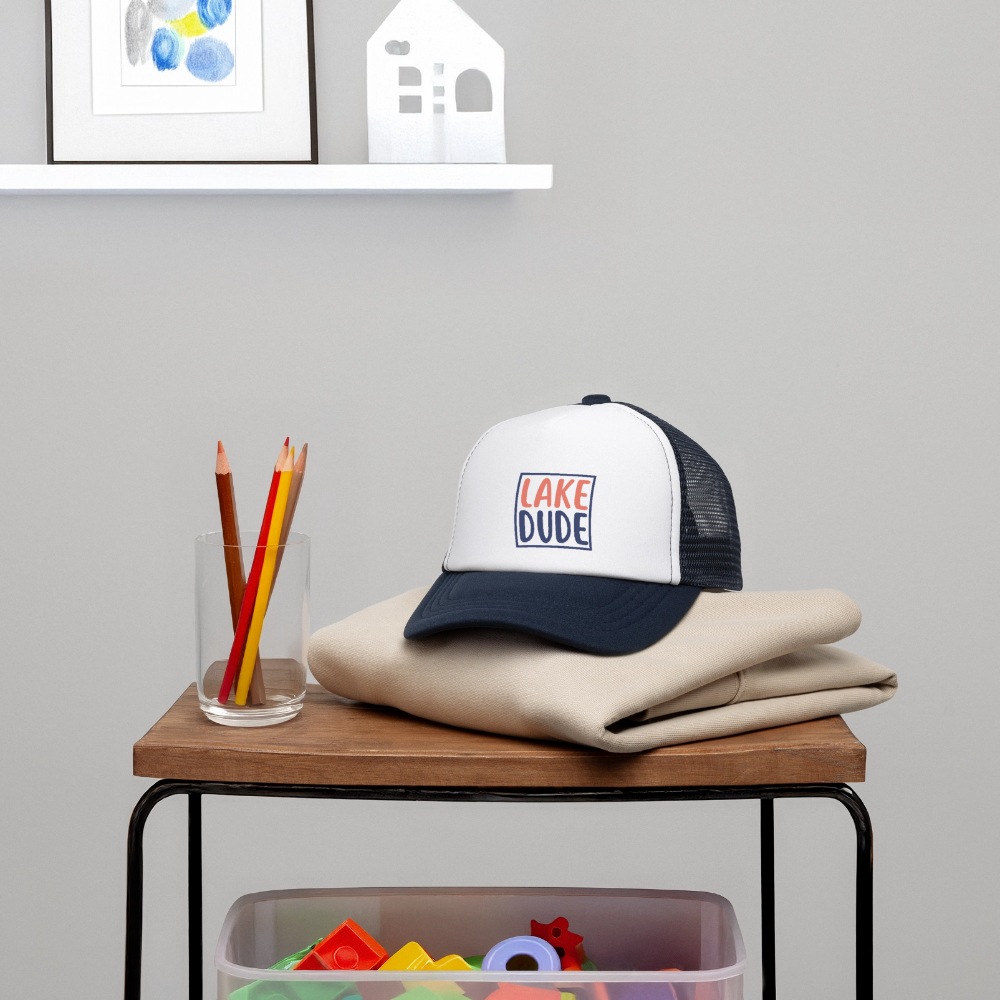 Lake Dude™ Youth Trucker Hat - white/navy