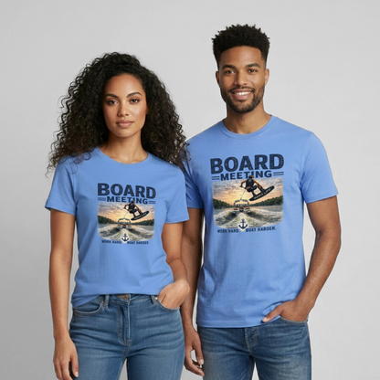 Board Meeting™ Wakeboarding Tee - Unisex Wakeboarding T-Shirt - carolina blue