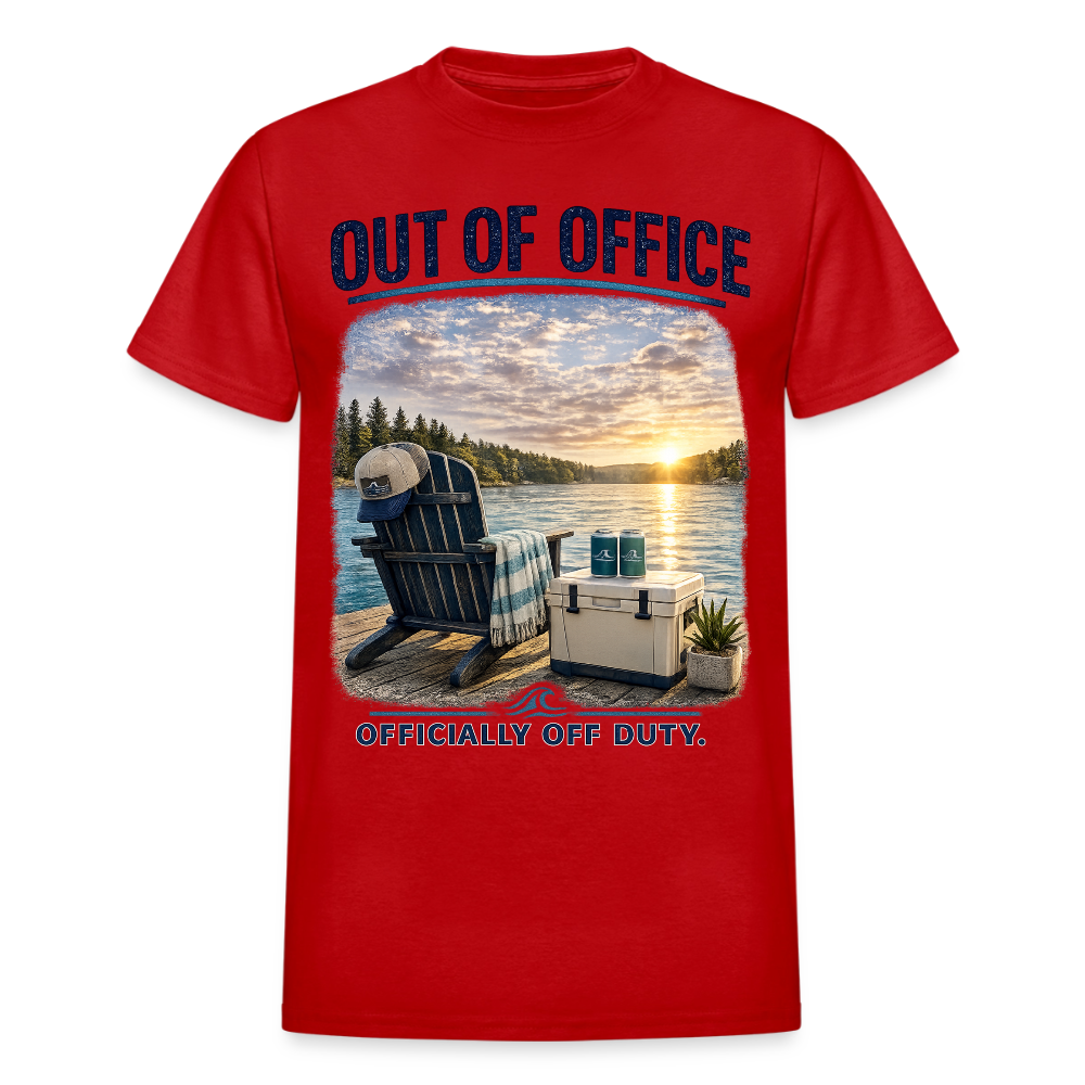 Out of Office™ Lake Life T-Shirt | Officially Off Duty™ - red